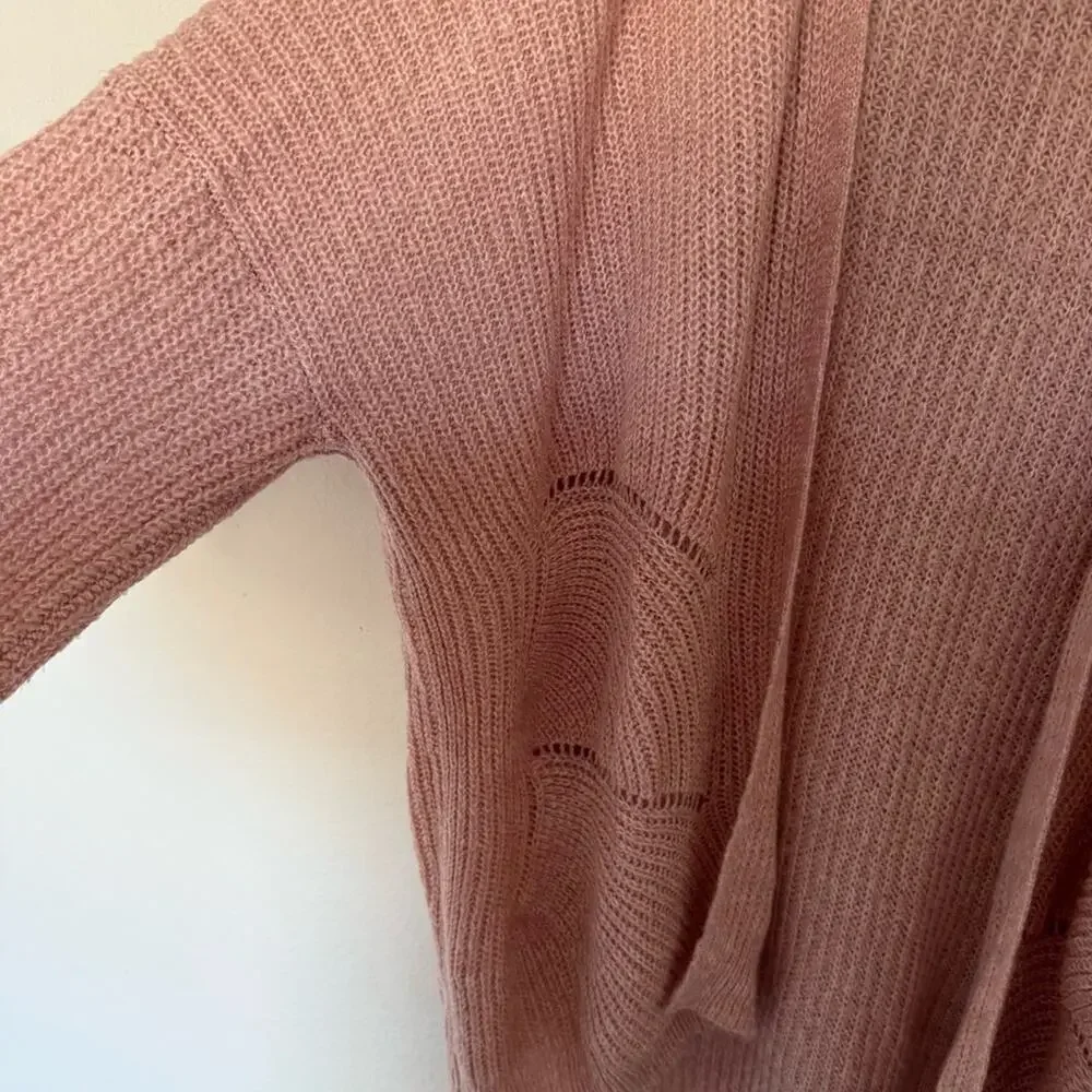 Blush Pink Sweater Chunky Open Cardigan - Picture 3 of 7